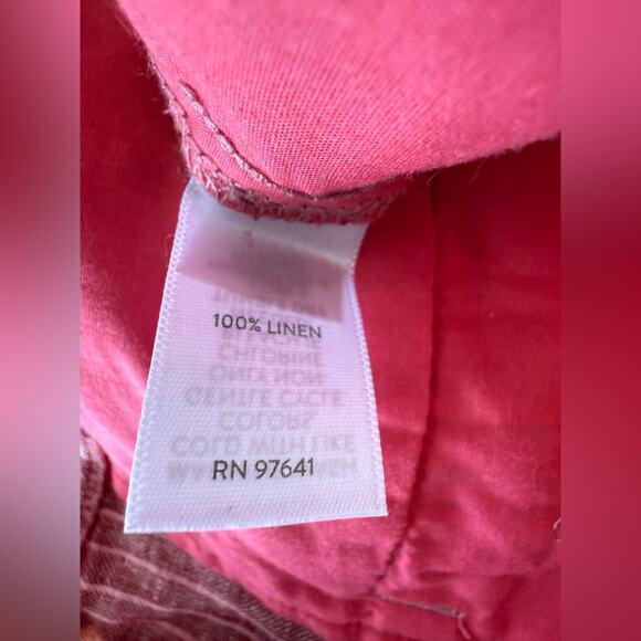 NWT J. Jill Love Linen Red Striped Pleated Shorts with Rope Belt 6” Size 14 - Picture 7 of 10